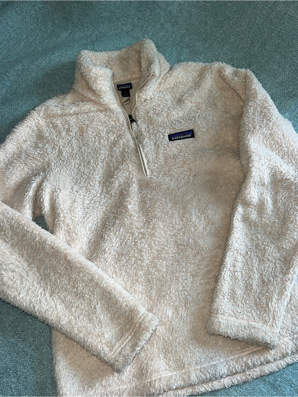Patagonia Women's White Los Gatos 1/4 Pile Fleece Sweatshirt S